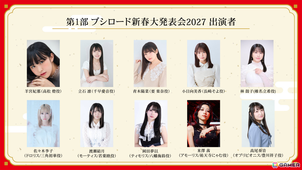 「ブシロード新春大発表会2027」出演者情報が公開！「少女☆歌劇 レヴュースタァライト」「バンドリ！」などのキャストが登場の画像